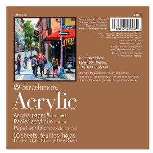 Strathmore 400 Acrylic Pad 6" x 6"  Front Cover 