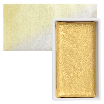 Open in modal - Kuretake Gansai Tambi Watercolor Pan - Light Gold pan and swatch