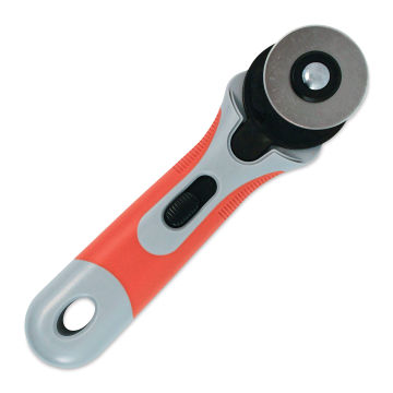 Realeather Leather Rotary Cutter, blade protecting shield retracted
