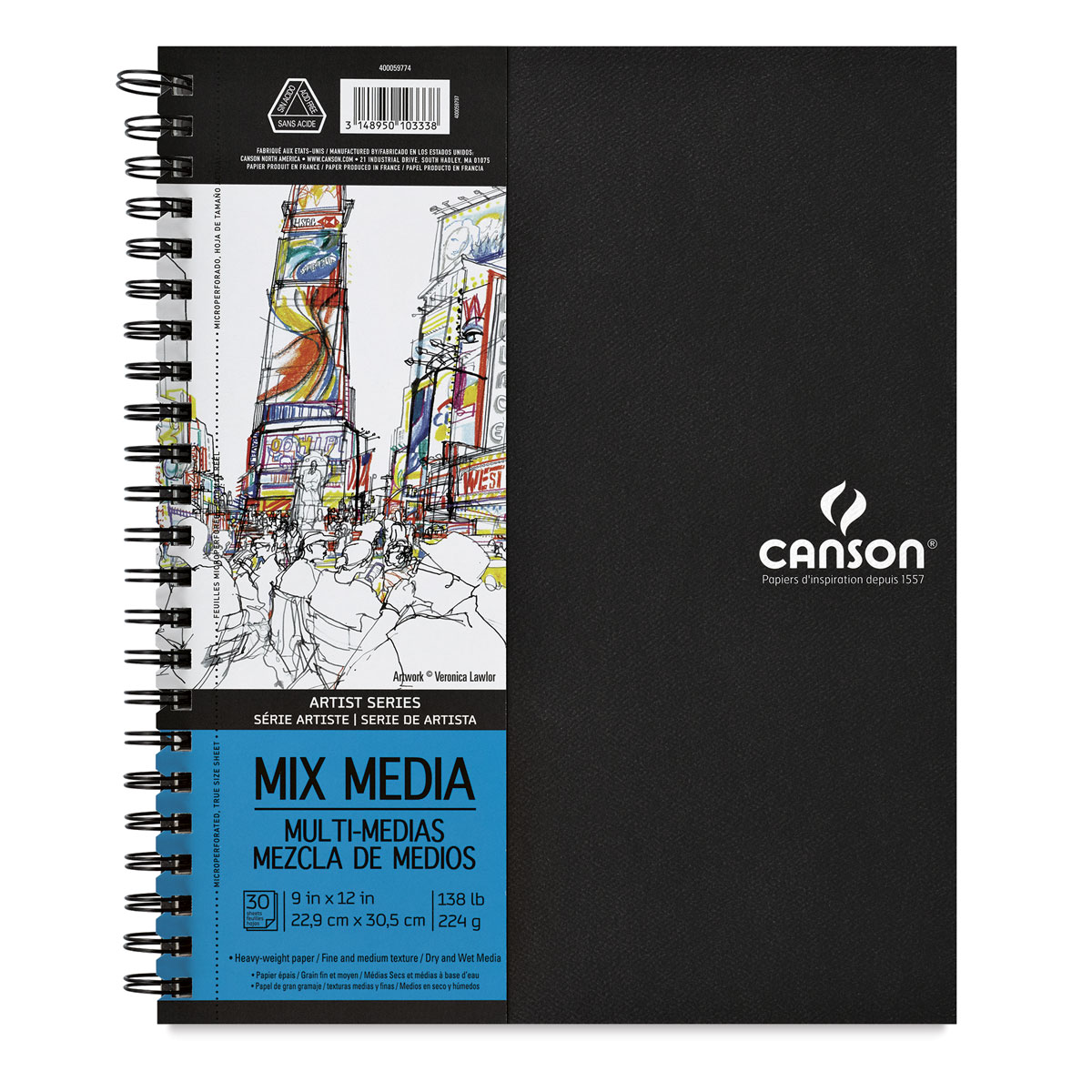 Canson Artist Series Mixed Media Paper, Wirebound Pad, 9x12 inches, 30  Sheets (138lb/224g) - Artist Paper for Adults and Students - Watercolor,  Gouache, Graphite, Ink, Pencil, Marker 