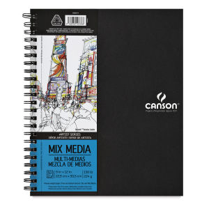 Canson Artist Series Mix Media Book - Front view of 9" x 12" book with label