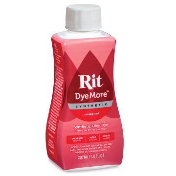 Rit DyeMore Synthetic Fiber Dye - Racing Red, 7 oz, front of the bottle