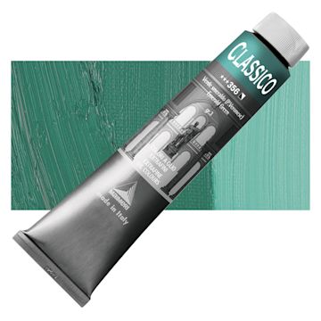 Open in modal - Maimeri Classico Oil Color - Emerald Green, 200 ml tube and swatch