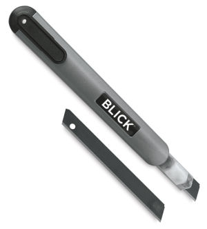Blick Premier Snap Off Knife and Blades - Knife and extra blade shown at angle