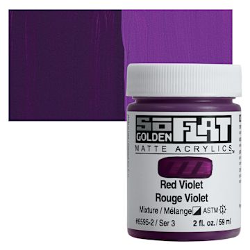 Open in modal - Golden SoFlat Matte Acrylic Paint - Red Violet, 59 ml, Jar and swatch