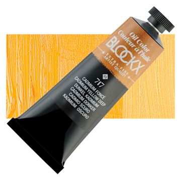 Open in modal - Blockx Artist Oil Color - Cadmium Yellow Deep, 35 ml Tube and swatch