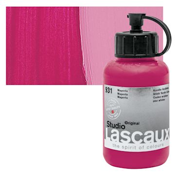 Open in modal - Lascaux Studio Acrylic - Magenta, 85 ml bottle and swatch