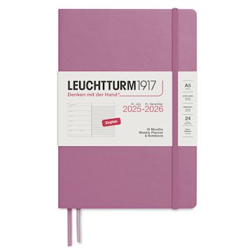 Open in modal - Leuchtturm1917 2026 18-Month Weekly Planner & Notebook - Dusty Rose, A5, front cover