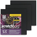 Ampersand Claybord Scratchbord Pack - 5" x 5", 1/8" Thick, Black