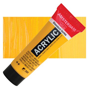 Open in modal - Amsterdam Standard Series Acrylic - Azo Yellow Medium, 20 ml Tube and swatch