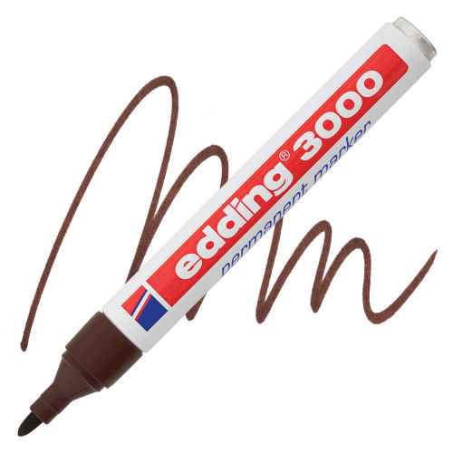 Edding Permanent Marker - Dark Brown, 3000, Bullet Nib