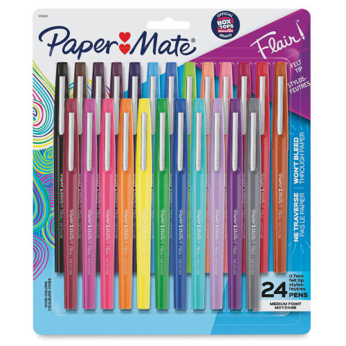 Paper Mate FLAIR - fibre-tip pen - black (pack of 12)