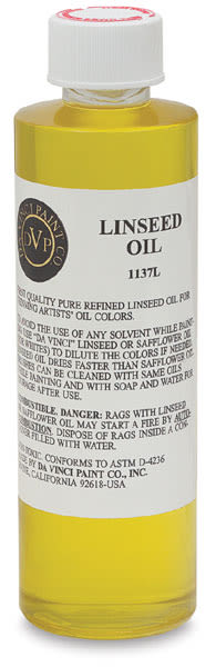 Da Vinci Linseed Oil - Front of 8 oz bottle

