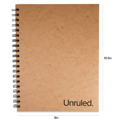 Roaring Spring Unruled Classic Wirebound Notebook - White, 10-1/2" x 8", 70 Sheets (front cover and dimensions)