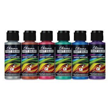 Open in modal - Chroma Craft Colors Acrylic Paints - Metallic Colors, Set of 6, 2 oz