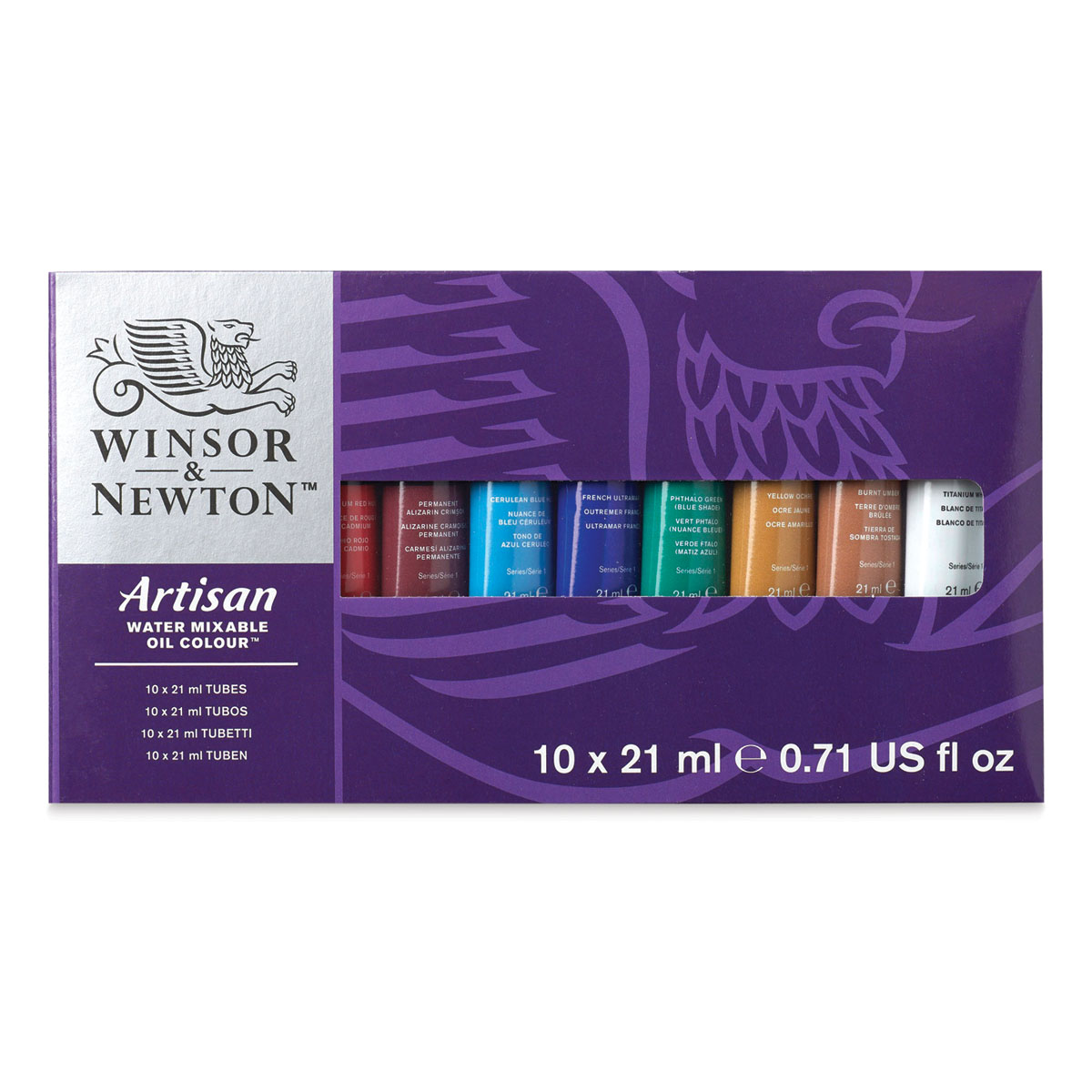 Winsor & Newton Artisan Water Mixable Oil Paint - Set of 10 Colors, 1.25  tubes