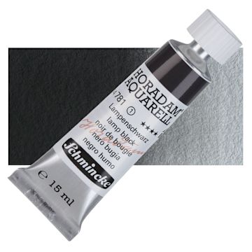 Open in modal - Schmincke Horadam Aquarell Artist Watercolor - Blue Black, 15 ml tube and swatch