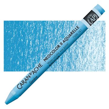 Open in modal - Caran d'Ache Neocolor II Aquarelle Artists' Pastel - Light Blue pastel and swatch