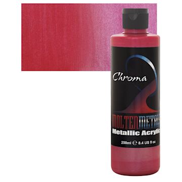 Open in modal - Chroma Molten Metals Acrylic - Ruby Red, 8.4 oz and swatch