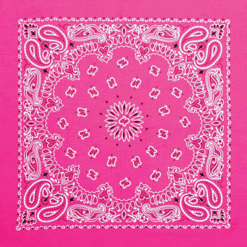 Hav-A-Hank Novelty Bandana - Neon Pink Paisley, 22" W x 22" L