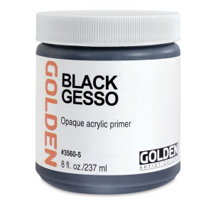 Golden Gesso - Black, 8 oz jar