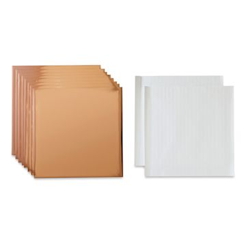 Open in modal - Cricut Foil Transfer Sheets - Rose Gold, 12" x 12", Package of 8 (Package contents)