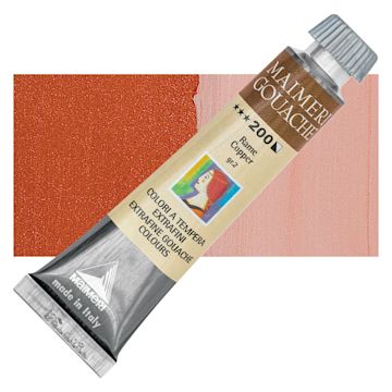 Open in modal - Maimeri Artist Gouache - Copper, 20 ml tube and swatch