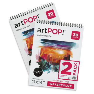 artPOP! Watercolor Spiral Bound Pads - 11" x 14", 30 sheets, Pkg of 2