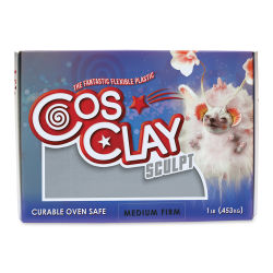 Cosclay Sculpt Flexible Polymer Clay - Gray, Medium Firm, 1 lb (front of package)