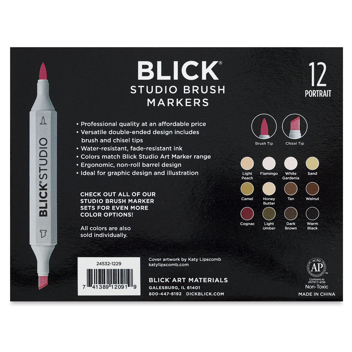Blick Studio Brush Markers - Assorted Colors, Set of 12