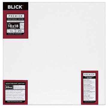 Open in modal - Blick Premier Heavyweight Stretched Cotton Canvas - 18" x 18", 1-3/8" Profile