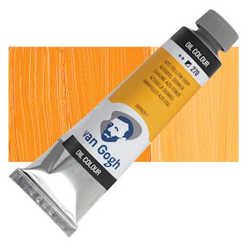 Open in modal - Van Gogh Oil Paint - Azo Yellow Deep, 40 ml tube and swatch