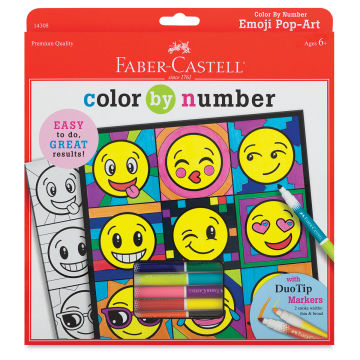 Faber-Castell Color By Number Sets - Front view of Emoji package shown