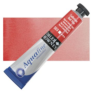 Open in modal - Daler-Rowney Aquafine Watercolor - Cadmium Red Hue, 8 ml Tube and swatch