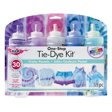 Open in modal - Tulip One-Step Tie-Dye Kit - Pretty Pastels, Kit of 5 Colors, front of the packaging