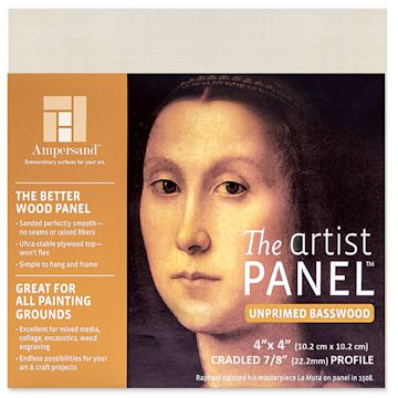 Open in modal - Ampersand Value Series Artist Wood Panel - 4" x 4", 7/8" Cradle
