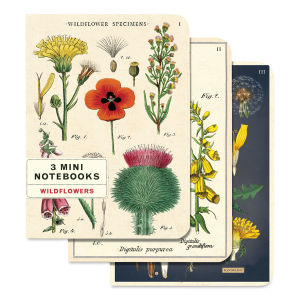 Cavallini Wildflowers Mini Notebooks, package of three
