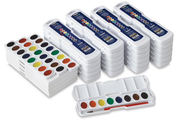 Prang Washable Watercolor Set Class Pack - Set of 36 Colors, Pans