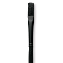 Grumbacher Black Diamond Black Hog Bristle Brush - Flat, Long Handle, Size 6