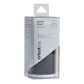 Open in modal - Cricut Joy Permanent Smart Vinyl - Black, 5-1/2" x 10 ft, Roll (In packaging)
