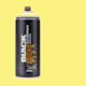 Montana Black Spray Paint - True Yellow 50%, 400 ml can with swatch