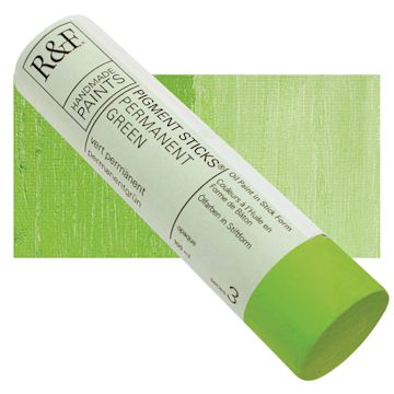 Open in modal - R&F Pigment Stick - Permanent Green, 100 ml stick and swatch