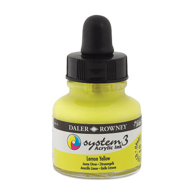 Daler-Rowney System 3 Acrylic Ink - Lemon Yellow, 1 oz