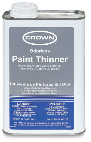 Crown Odorless Paint Thinner - Front of 1 quart can shown