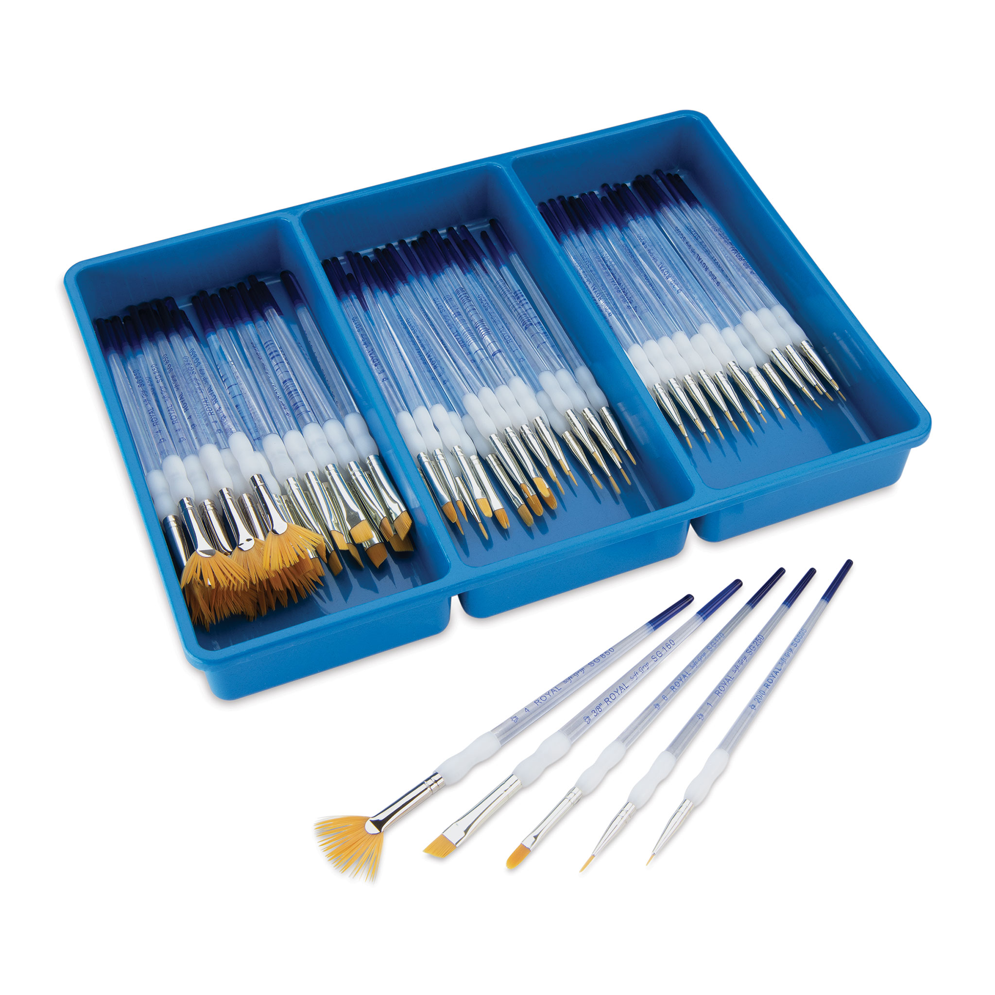 Blue 7-Piece Acrylic Straw & Brush Set