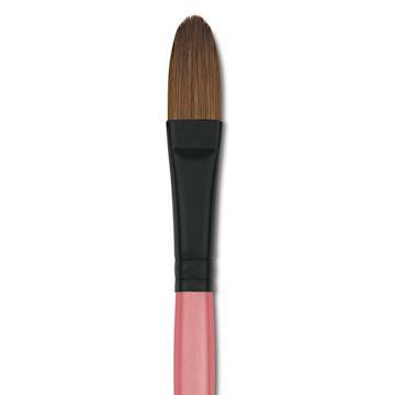 Open in modal - Dynasty Water Lily Watercolor Brush - Short Handle, Oval, Size 1/2", close-up
