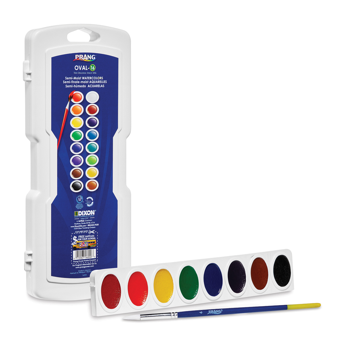 Prang Watercolor Paint Cakes 16/Pkg-Assorted Colors - 072067160003