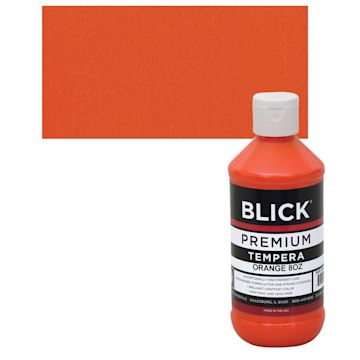 Open in modal - Blick Premium Grade Tempera - Orange, 8 oz bottle and swatch