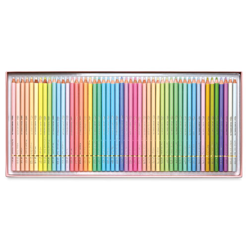 Holbein Artists' Colored Pencils - Pastel Tones, Set of 50, Cardboard Box