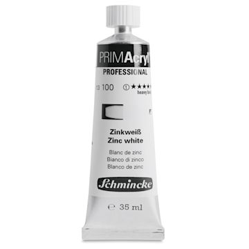 Open in modal - Schmincke Primacryl Professional Acrylic Paint - Zinc White, 35 ml Tube